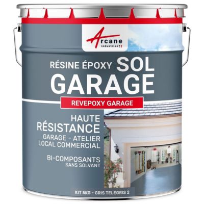 PEINTURE EPOXY SOL GARAGE - REVEPOXY GARAGE Telegris 2 - RAL 7046 - 5 kg (jusqu'à 16 m² en 2 couches) - ARCANE INDUSTRIES