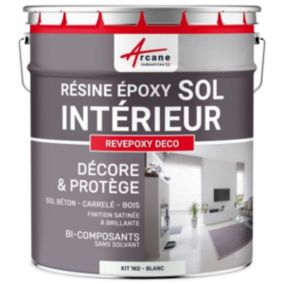 PEINTURE EPOXY SOL - REVEPOXY DECO Blanc - RAL 9003 - 1 kg (jusqu'à 5 m² en 2 couches) - ARCANE INDUSTRIES