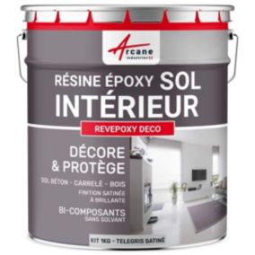 PEINTURE EPOXY SOL - REVEPOXY DECO Gris Telegris 4 - RAL 7047 - 1 kg (jusqu'à 5 m² en 2 couches) - ARCANE INDUSTRIES
