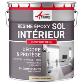 PEINTURE EPOXY SOL - REVEPOXY DECO Ivoire Clair - RAL 1015 - 10 kg (jusqu'à 50 m² en 2 couches) - ARCANE INDUSTRIES