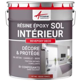 PEINTURE EPOXY SOL - REVEPOXY DECO Rouge Tomate - RAL 3013 - 1 kg (jusqu'à 5 m² en 2 couches) - ARCANE INDUSTRIES