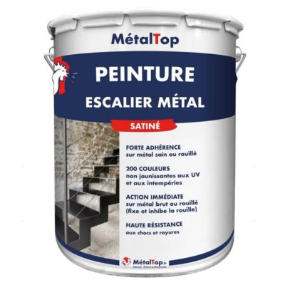 Peinture Escalier Metal - Blanc perle - RAL 1013 - 1 L - Métaltop