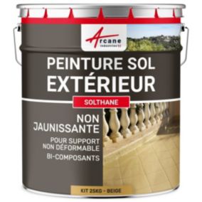 Peinture Extérieur pour Sol Béton - Résistance UV - SOLTHANE Beige - RAL 1001 - 25 kg - ARCANE INDUSTRIES