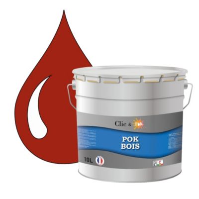 Peinture extérieure bois - Résistante aux intempéries POK BOIS - 10L - RAL 1013 - Blanc Perlé - Clic & Pok