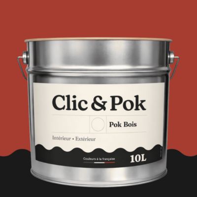Peinture extérieure bois - Résistante aux intempéries POK BOIS - 10L - RAL 1016 - Jaune Soufre - Clic & Pok