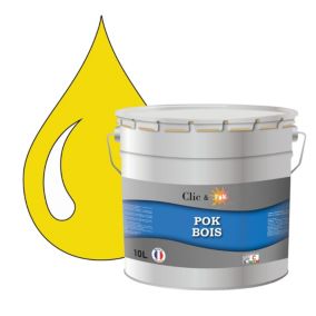 Peinture extérieure bois - Résistante aux intempéries POK BOIS - 10L - RAL 1021 - Jaune Colza - Clic & Pok