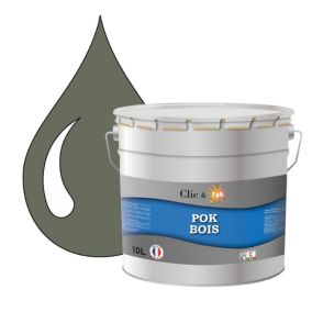 Peinture extérieure bois - Résistante aux intempéries POK BOIS - 10L - RAL 7023 - Gris Béton - Clic & Pok