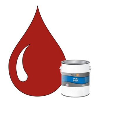 Peinture extérieure bois - Résistante aux intempéries POK BOIS - 1L - RAL 3001 - Rouge de Sécurité - Clic & Pok