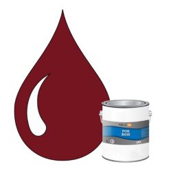 Peinture extérieure bois - Résistante aux intempéries POK BOIS - 1L - RAL 3004 - Rouge Pourpre - Clic & Pok