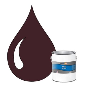 Peinture extérieure bois - Résistante aux intempéries POK BOIS - 1L - RAL 3007 - Rouge Noir - Clic & Pok