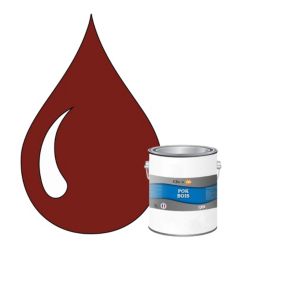 Peinture extérieure bois - Résistante aux intempéries POK BOIS - 1L - RAL 3011 - Rouge Brun - Clic & Pok