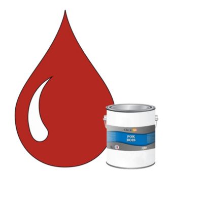 Peinture extérieure bois - Résistante aux intempéries POK BOIS - 1L - RAL 3016 - Rouge Corail - Clic & Pok