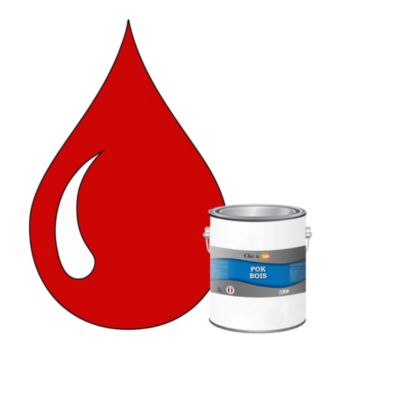 Peinture extérieure bois - Résistante aux intempéries POK BOIS - 1L - RAL 3020 - Rouge Signalisation - Clic & Pok