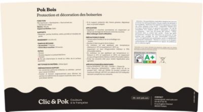 Peinture extérieure bois - Résistante aux intempéries POK BOIS - 1L - RAL 3020 - Rouge Signalisation - Clic & Pok