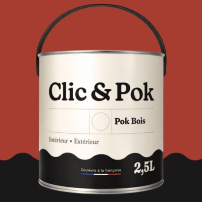 Peinture extérieure bois - Résistante aux intempéries POK BOIS - 2,5L - RAL 1016 - Jaune Soufre - Clic & Pok