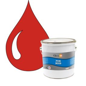 Peinture extérieure bois - Résistante aux intempéries POK BOIS - 2,5L - RAL 2002 - Orangé Sang - Clic & Pok