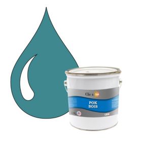 Peinture extérieure bois - Résistante aux intempéries POK BOIS - 2,5L - RAL 5018 - Bleu Turquoise - Clic & Pok