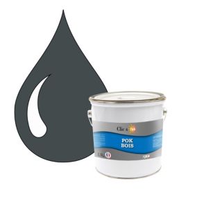 Peinture extérieure bois - Résistante aux intempéries POK BOIS - 2,5L - RAL 7011 - Gris Fer - Clic & Pok