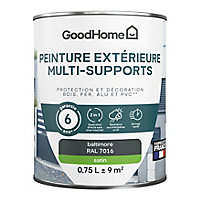 Peinture extérieure multi-supports GoodHome Baltim gris RAL 7016 0,75L