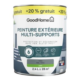 Peinture extérieure multi-supports GoodHome Tulsa gris RAL 7046 2L + 20% gratuit