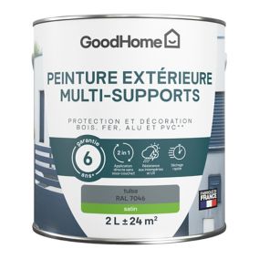 Peinture extérieure multi-supports GoodHome Tulsa gris RAL 7046 2L