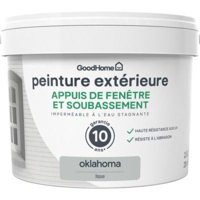 Peinture extérieure appuis de fenêtre GoodHome gris Oklahoma 2,5L