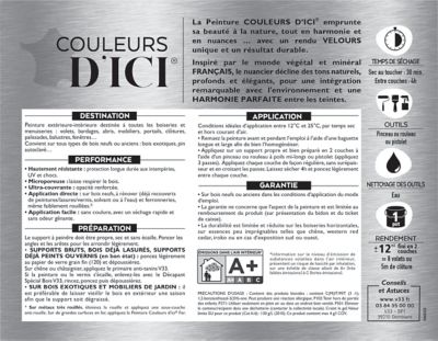 Peinture extérieure bois Couleurs d'ici bleu feutré Velours V33 2L