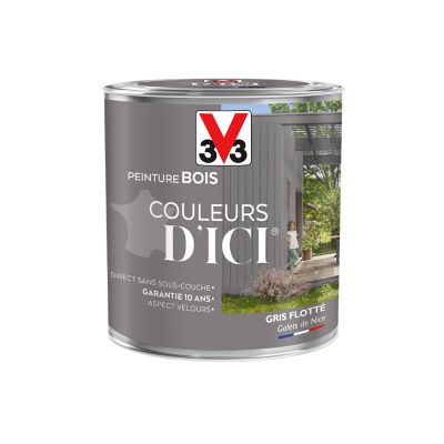 Peinture extérieure bois Couleurs d'ici gris flotté Velours V33 0,5L
