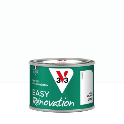Peinture extérieure bois, fer, plastique blanc RAL 9016 satin V33 Easy rénovation 125 ml