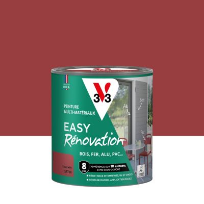 Peinture extérieure bois, fer, plastique marron coccinelle satin V33 Easy Rénovation 0.5 L