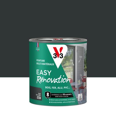 Peinture extérieure bois, fer, plastique noir RAL 9005 mat V33 Easy Rénovation 0.5 L