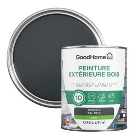 Peinture extérieure bois GoodHome Baltimore gris satin 0.75L