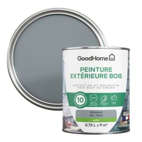 Peinture extérieure bois GoodHome Delaware gris satin 0.75L