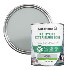 Peinture extérieure bois GoodHome Melvil gris satin 0.75L