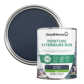 Peinture extérieure bois GoodHome Narbonne bleu satin 0.75L