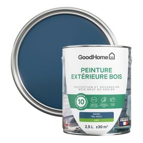 Peinture extérieure bois GoodHome RAL 5019 bleu bandol satin 2.5L