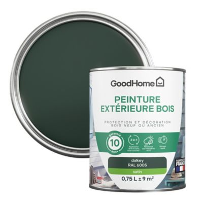Peinture extérieure bois GoodHome RAL 6005 vert dalkey satin 0.75L