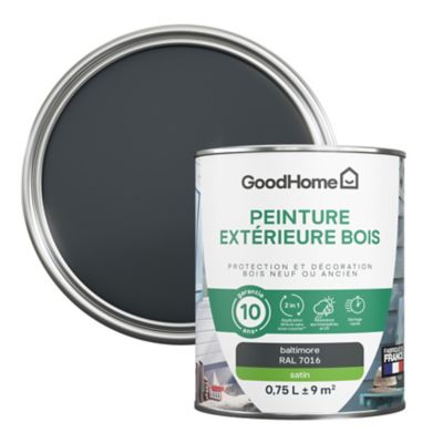 Peinture extérieure bois GoodHome RAL 7016 gris baltimore satin 0.75L