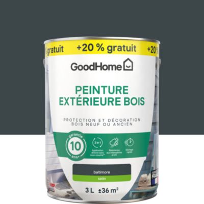 Peinture extérieure bois GoodHome RAL 7016 gris baltimore satin 2,5L + 20% gratuit
