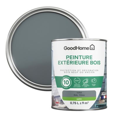 Peinture extérieure bois GoodHome RAL 7046 gris Tulsa satin 0.75L