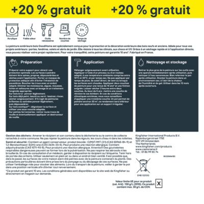 Peinture extérieure bois GoodHome RAL 7046 gris tulsa satin 2,5L + 20% gratuit