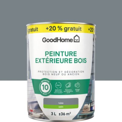 Peinture extérieure bois GoodHome RAL 7046 gris tulsa satin 2,5L + 20% gratuit