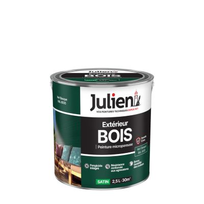 Peinture extérieure bois microporeux Julien vert basque satin 2,5L