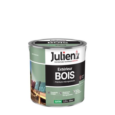 Peinture extérieure bois microporeux Julien vert provence satin 2,5L