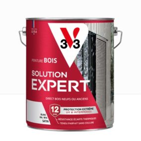 Peinture extérieure bois Solution expert blanc satin V33 5L