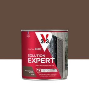 Peinture extérieure bois Solution expert brun normand satin V33 500ml