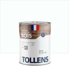 Peinture extérieure bois Tollens satin blanc 5L