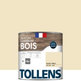 Peinture extérieure bois Tollens satin blanc perle 2L