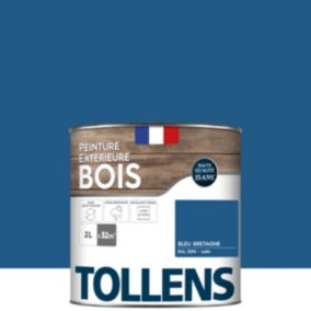 Peinture extérieure bois Tollens satin bleu bretagne 2L