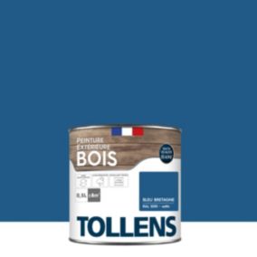 Peinture extérieure bois Tollens satin bleu bretagne 500ml